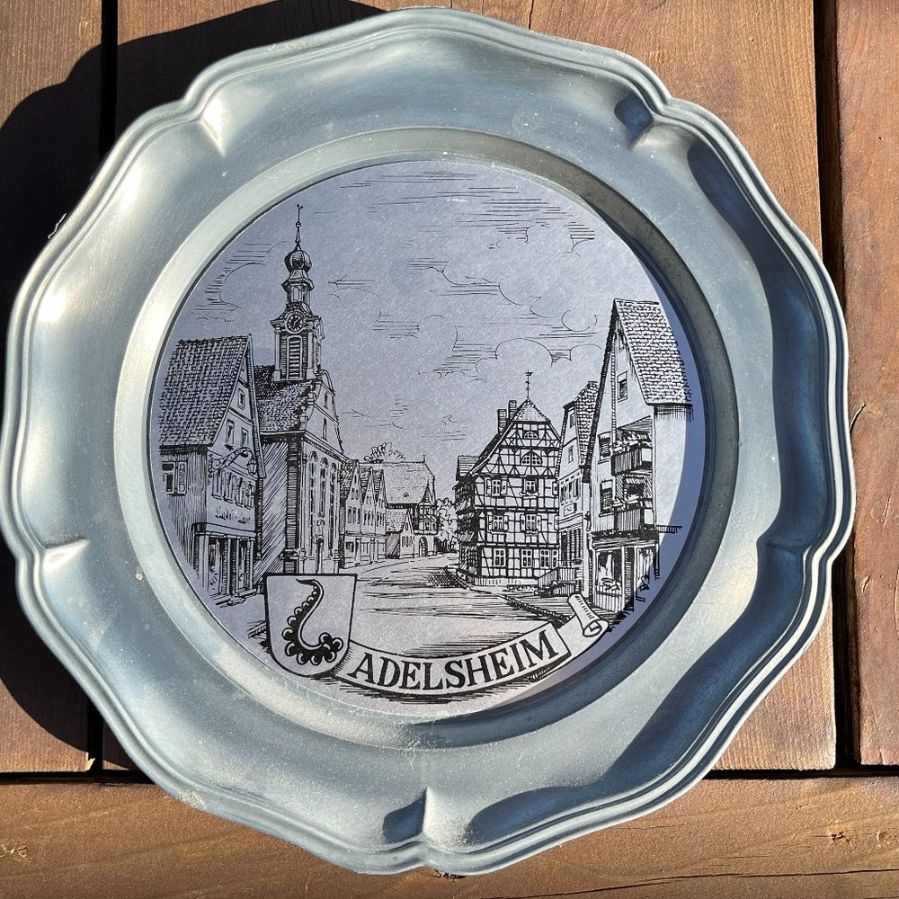 1984 Pewter Plate Adelsheim Germany